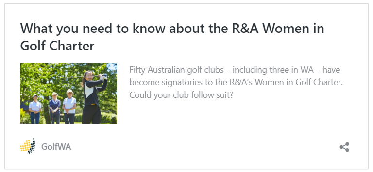 Women in Golf Charter